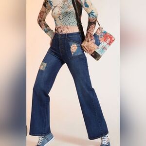 Desigual Blue Patchwork Women Jeans